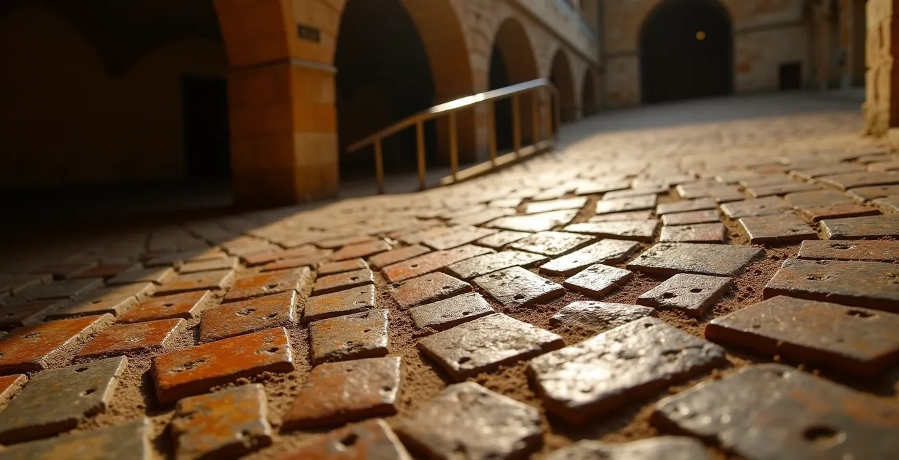 Vestiges archéologiques souterrains éclairés sous la cathédrale Saint-Pierre de Genève